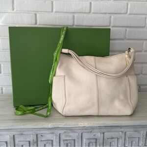 Vintage Kate Spade New York Cream Leather Hobo
Bag - Late 2000s